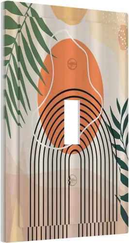 Miniatura 2 de Cubiertas Decorativas para Placas de Interruptor Abstracto Moderno de Mediados de Siglo Arco Boho Sol Dorado Hoja 1 Gang Placa de Pared Cubierta