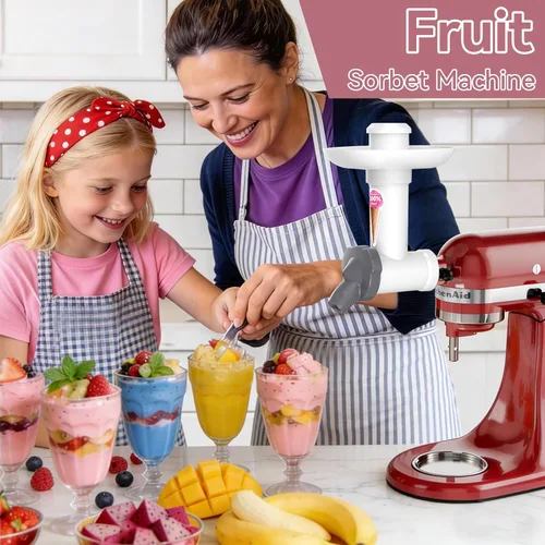 Miniatura 2 de Accesorio para máquina de helados para batidora de pie KitchenAid, máquina de postres suaves con frutas congeladas sin lácteos, máquina de yogur