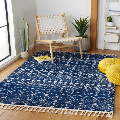 Miniatura 15 de SAFAVIEH Berber Fringe Shag Collection - Alfombra decorativa de 2 pies 2 pulgadas x 4 pies, color crema y gris oscuro, diseño que no desprende