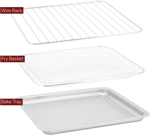 Miniatura 5 de Horno freidora de aire digital de acero inoxidable de 21.13 cuartos de galón, horno de convección multifunción con 4 elementos calefactores