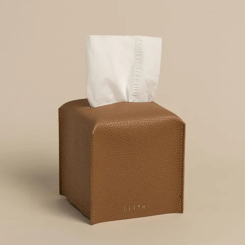 Miniatura 23 de OLETHA Funda cuadrada para caja de pañuelos, decoración estética de escritorio para habitación, hogar y oficina, soporte para cajas de pañuelos