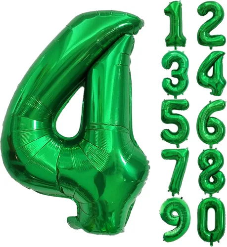 Globos verdes de fiesta con el número 4, globo grande de 40 pulgadas para juegos del día de San Patricio, decoración de cumpleaños, suministros de