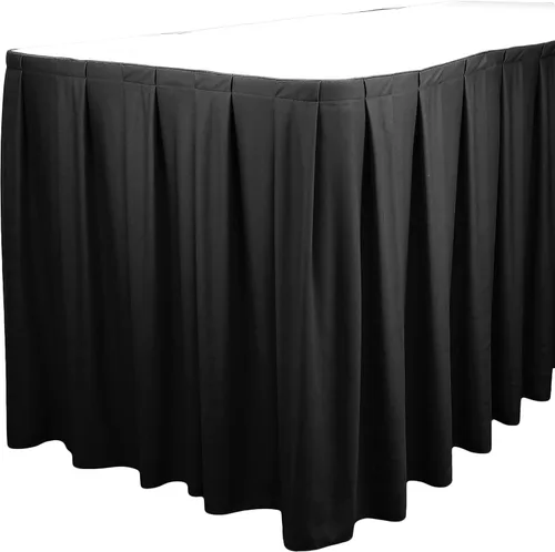 Miniatura 10 de TableLinensforLess Faldón de mesa de poliéster, altura de mesa (13 pies, plisado, bosque)