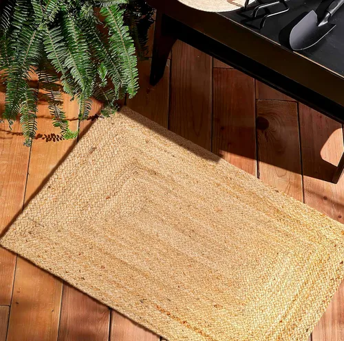 Miniatura 22 de Savi Home Alfombra de yute natural de 4 x 6 pies – Alfombra de granja trenzada tejida a mano de 72 x 48 pulgadas, alfombra de entrada en telar