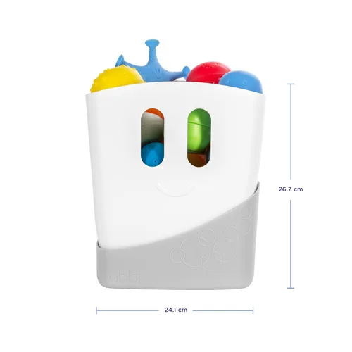 Miniatura 6 de Ubbi Set de regalo esencial para el tiempo del baño del bebé, recipiente de juguete de baño con drenaje de pie, apto para lavavajillas, blanco Set