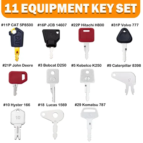 Miniatura 3 de 11 llaves maestras de equipo pesado, llaves de máquina de construcción para Cat 5P8500 JCB 14607JD Hyster 166 Komatsu 787 montacargas Toyota Bobcat