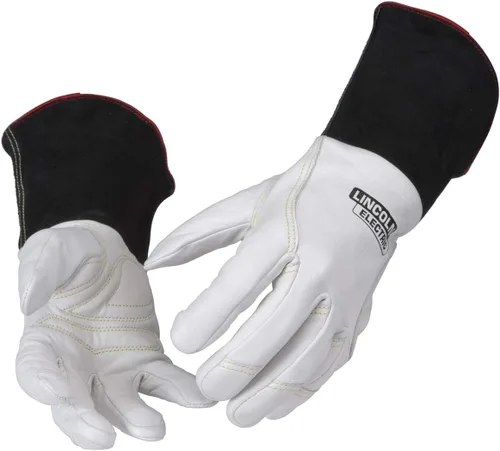 Lincoln Electric Guantes de soldadura TIG Premium | Cuero de grano superior | Alta destreza | Medianos | K2983-M, Blanco