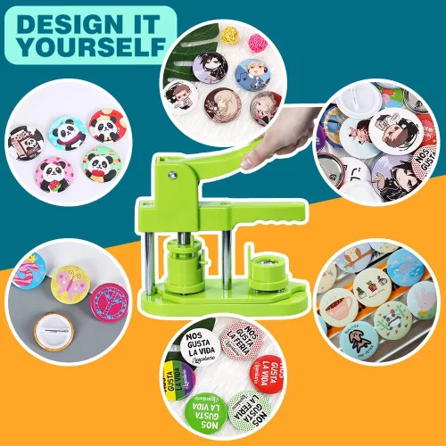 Miniatura 5 de Máquina para hacer botones Happizza, (3ª generación) sin instalación de 25 mm (1 pulgada) kit de máquina de prensa de botones de bricolaje, máquina