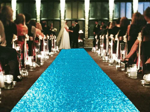 Miniatura 15 de ShinyBeauty Pasillo de Lentejuelas Negras Brillantes de 2 pies x 15 pies Alfombra Brillante para Bodas, Graduaciones, Fiestas, Alfombra Negra
