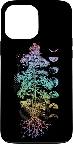 Miniatura 23 de iPhone 11 Pro Max Árbol de la Vida Fases de la Luna Yoga Chakra Estuche de Regalo
