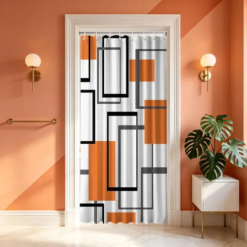 Miniatura 24 de Cortina de Ducha en Blanco y Negro Geométrica Cortinas de Ducha para Decoración de Baños de Hombres Juego de Cortina de Baño en Negro Blanco y Gris