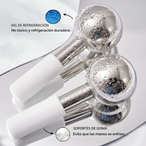 Miniatura 3 de Globos de hielo pfefe para cara y ojos, varitas criogénicas irrompibles de acero inoxidable para rutinas de belleza, globos de enfriamiento
