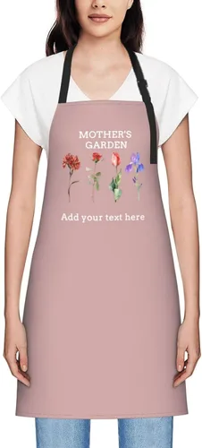 Miniatura 16 de Delantales personalizados para mujer, diseño de delantal de chef ajustable con nombre, textos, fotos, flores, regalos para el día de la madre