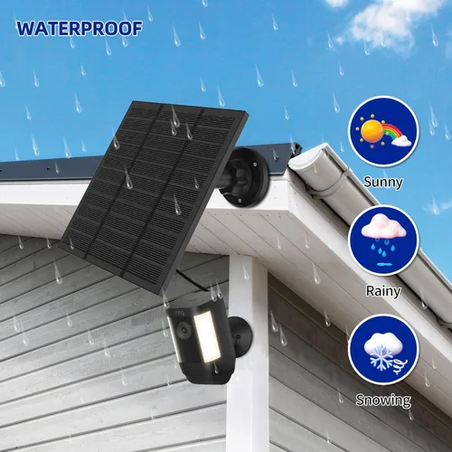 Miniatura 6 de Paneles solares para cámara Ring al aire libre inalámbrica (Nueva Generación) Cargador de panel solar de 5W 5V con USB-C y enchufe para Spotlight