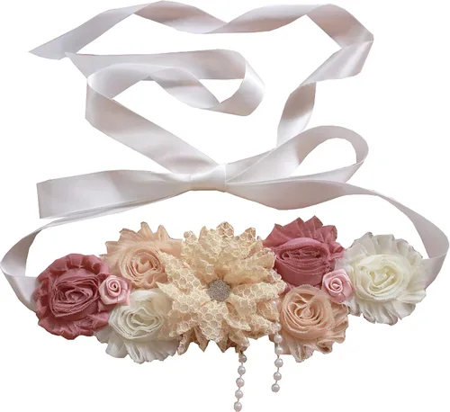 Banda de maternidad vintage para baby shower embarazo flores fajas, talla única