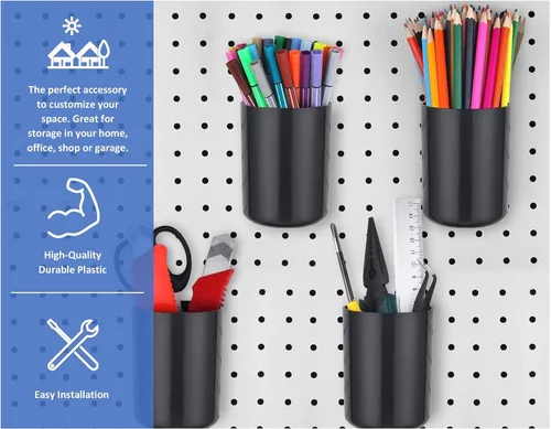 Miniatura 5 de JSP Manufacturing Tablero de clavijas de plástico de 3 pulgadas para colgar tazas, organizador de almacenamiento, manualidades, oficina