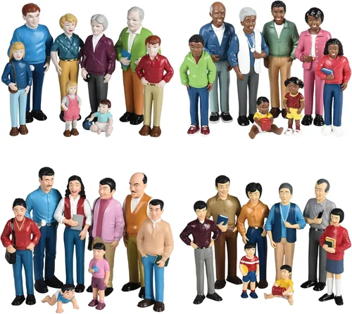 Cre8tive Minds Juego de Simulación Familias Multiculturales, Figuras de Juguete Diversas para Niños, Detalles Realistas, Juguetes de Aprendizaje