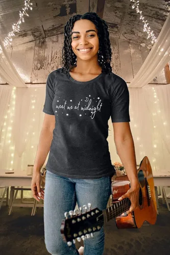 Miniatura 6 de Camiseta de álbum para mujer, camiseta con texto en inglés "Meet Me at Midnight", camiseta de concierto para mujer, camiseta con gráficos vintage