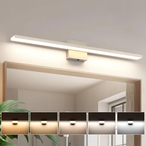 Miniatura 16 de JUSHENG Luces de Tocador Negras para Baño 5CCT Regulables Accesorios de Luces de Tocador para Baño Luz LED de Tocador Barra de Luz de Tocador 24