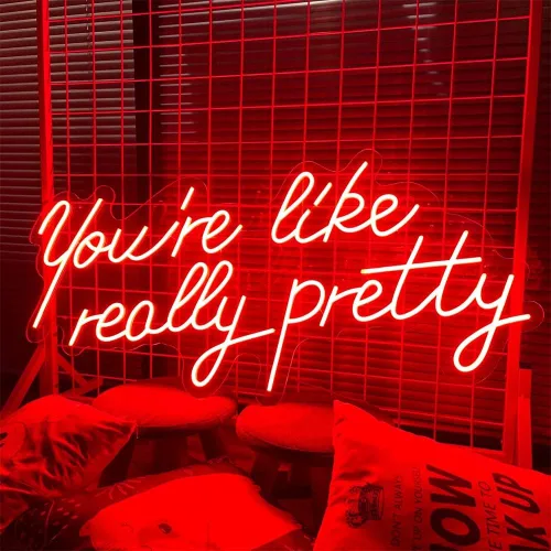 Miniatura 4 de Letrero LED de neón “You are like really pretty” Acrílico transparente Atenuadores Para interiores/cuartos/bar/telón de fondo Rojo