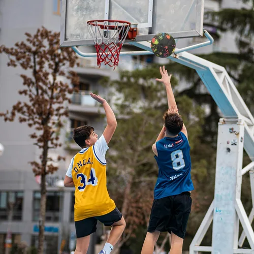 Miniatura 5 de Pelota de baloncesto de cuero PU JIUERYUN – Talla oficial 7 (29,5 pulgadas), Talla 6 (28,5 pulgadas), Talla 5 (27,5 pulgadas), pelota de cumpleaños