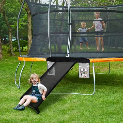 Miniatura 8 de Eurmax USA - Escalera deslizante universal para cama elástica fácil de montar, acero resistente, accesorio para trampolín para niños, para subir