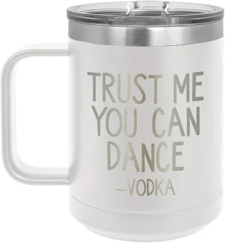 Miniatura 19 de Confíe en que puedes bailar - Taza de café negra de 15 oz con tapa superior deslizante Taza de café de viaje aislada Ideas de regalo
