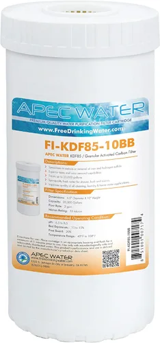 APEC Water Systems FI-KDF85-10BB Filtro de agua de repuesto para reducción de sulfuro de hidrógeno y hierro fabricado en EE. UU., 4.5 x 10 pulgadas