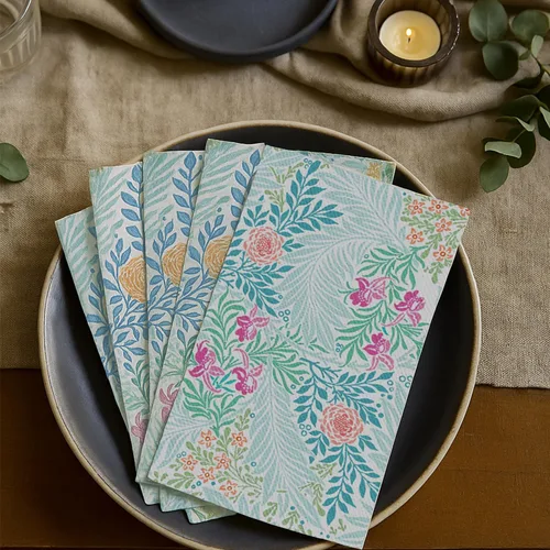 Miniatura 5 de 100 Piezas Toallas de Mano Desechables, Servilletas de Papel Vintage con Diseño Floral de Pájaro de Acuarela, Servilletas de Invitados con Flores