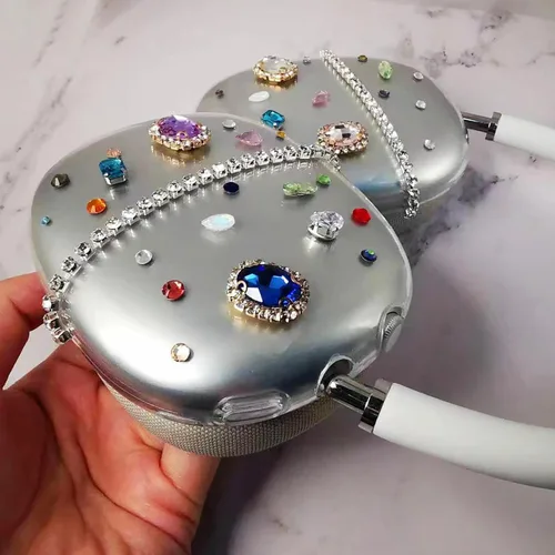 Miniatura 37 de MORWLAT Funda para AirPods Max con Diamantes de Imitación Brillantes Estrellas, Fundas Suaves Bonitas Transparentes y Brillantes para Mujeres