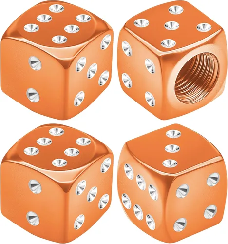 Miniatura 9 de 4 tapas de vástago de válvula de neumático estilo dado, tapas de neumáticos de automóvil, cubiertas de válvula de rueda de aleación de aluminio