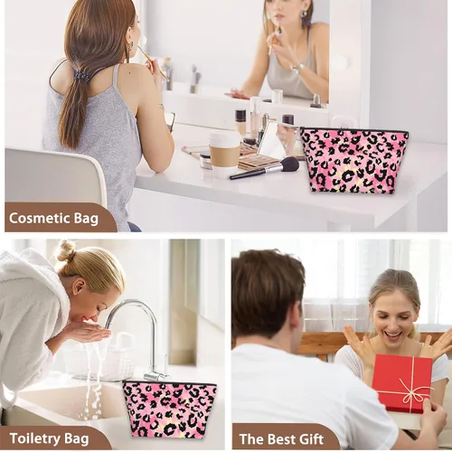 Miniatura 7 de Bolsa de maquillaje con hojas de plátano, bolsas de cosméticos para mujer, mini bolsas portátiles de viaje con flores tropicales, neceser