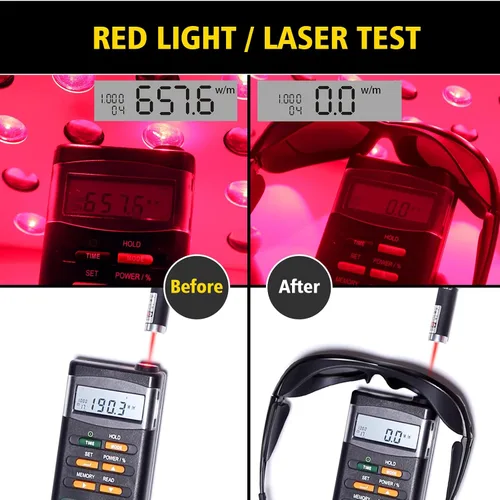 Miniatura 3 de Ultremar Gafas de Terapia de Luz Roja, Protección para los Ojos para Gafas de Bronceado, Gafas de Seguridad Láser IPL 200-2000nm, Protección