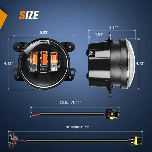 Miniatura 6 de Nilight Conjunto de Luces LED de Niebla de 4 Pulgadas Compatible con 2007 2008 2009 2010 2011 2012 2013 2014 2015 2016 2017 2018 Jeep Wrangler JK