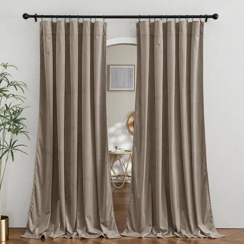 Miniatura 102 de RYB HOME Cortinas de terciopelo verde oliva de 72 pulgadas de largo, cortinas opacas con aislamiento térmico, tratamiento de ventana, decoración