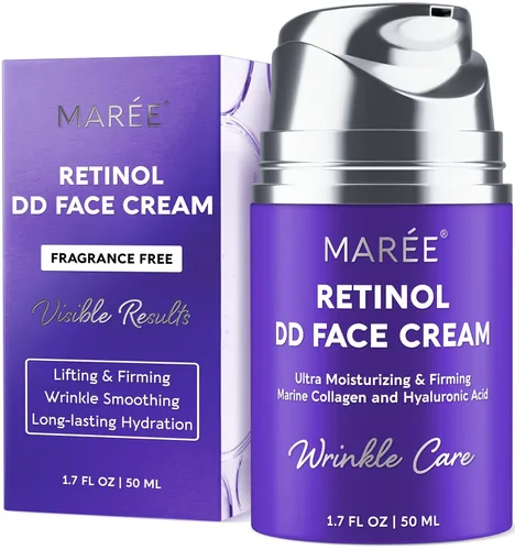 Miniatura 10 de MAREE Hidratante facial – Crema facial reafirmante y elevadora para mujeres con colágeno, retinol y ácido hialurónico – Día y noche