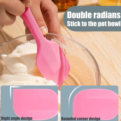 Miniatura 5 de 8 Piezas Espátulas de Silicona, 8.5 pulgadas Antiadherentes con Núcleo de Acero Inoxidable, Resistentes al Calor-500℉, Grado Alimenticio Aptas
