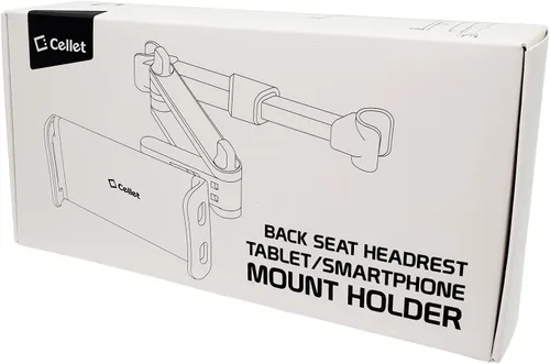 Miniatura 9 de Cellet Soporte universal para reposacabezas de coche para tabletas y teléfonos, soporte giratorio de 360° para tableta con brazo extensible, Negro