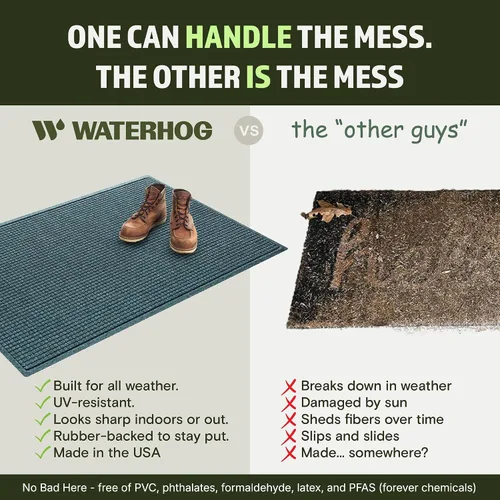 Miniatura 5 de Bungalow Flooring Waterhog - Felpudo para interiores y exteriores, 4 pies x 6 pies, fabricado en EE. UU., cubierta de piso duradera y decorativa