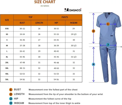 Miniatura 3 de Dagacci Scrubs - Conjunto de uniforme médico para hombre, camiseta y pantalones médicos