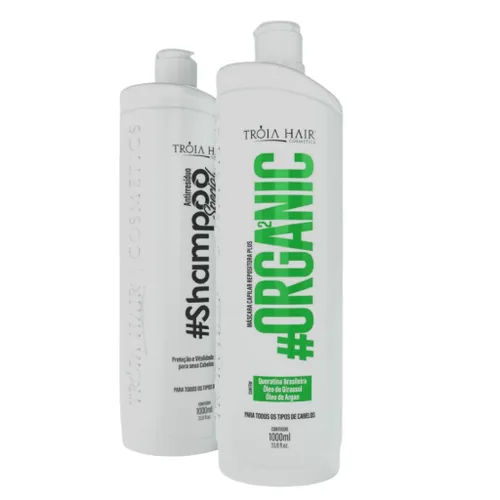 Miniatura 5 de Kit TROIA COSMÉTICOS I Tratamiento de alisado de queratina orgánica y máscaras completas de cronograma para el cabello, 33.8 onzas líquidas cada una