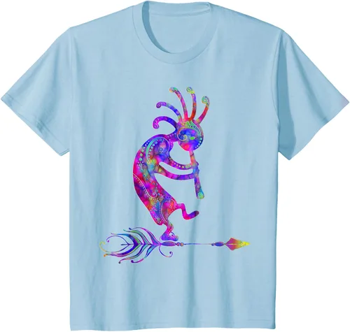 Miniatura 14 de Native American Kokopelli With Feather 2 - Camiseta Fan Fun, Negro, S