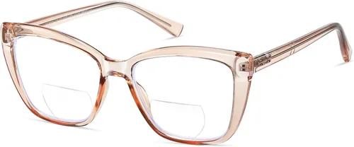 Miniatura 11 de Gafas de lectura bifocales para mujer, ojo de gato, de gran tamaño, bloqueo de luz azul, para lectores de computadora, gafas de diseñador Bifocal