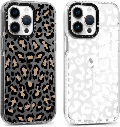 Miniatura 18 de Pack de 2 Fundas con Estampado de Guepardo para Apple iPhone 13 / iPhone 14 de 6.1 Pulgadas, Funda Transparente Linda Coquette con Patrones