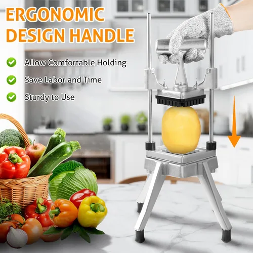 Miniatura 5 de Cortador comercial de verduras WICHEMI, cortador de frutas y verduras con 3 cuchillas, picador de cebolla comercial, picador de alimentos