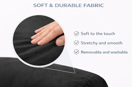 Miniatura 5 de Almohada corporal de microcuentas, lujosamente suave y abrazable con funda extraíble de 30 x 8 pulgadas