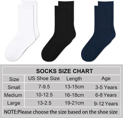 Miniatura 2 de COZYOFFI 4 pares de calcetines de algodón sin costuras para niñas y niños, uniforme escolar