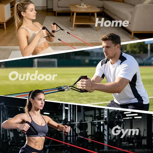Miniatura 3 de Resistance Bands Set, Himaly Exercise Bands Strength Training Fitness Bands Workout Elastic Bands with Legs Ankle Straps, Door Anchor, Handles &