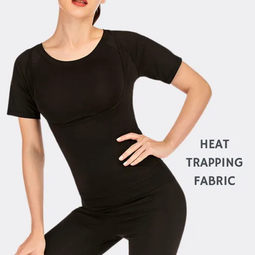 Miniatura 4 de Nano Hertz Traje de sauna para sudar y perder peso, faja moldeadora para entrenamiento de cintura, entrenamiento, ejercicio, camisa de manga corta