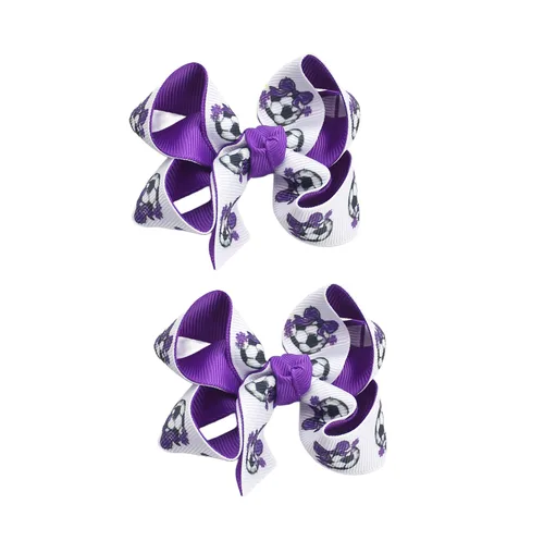 Miniatura 13 de Pinzas para el pelo de fútbol, cinta de fútbol, accesorios para el cabello para niñas, pinzas para el cabello de fútbol, 2 unidades, color negro